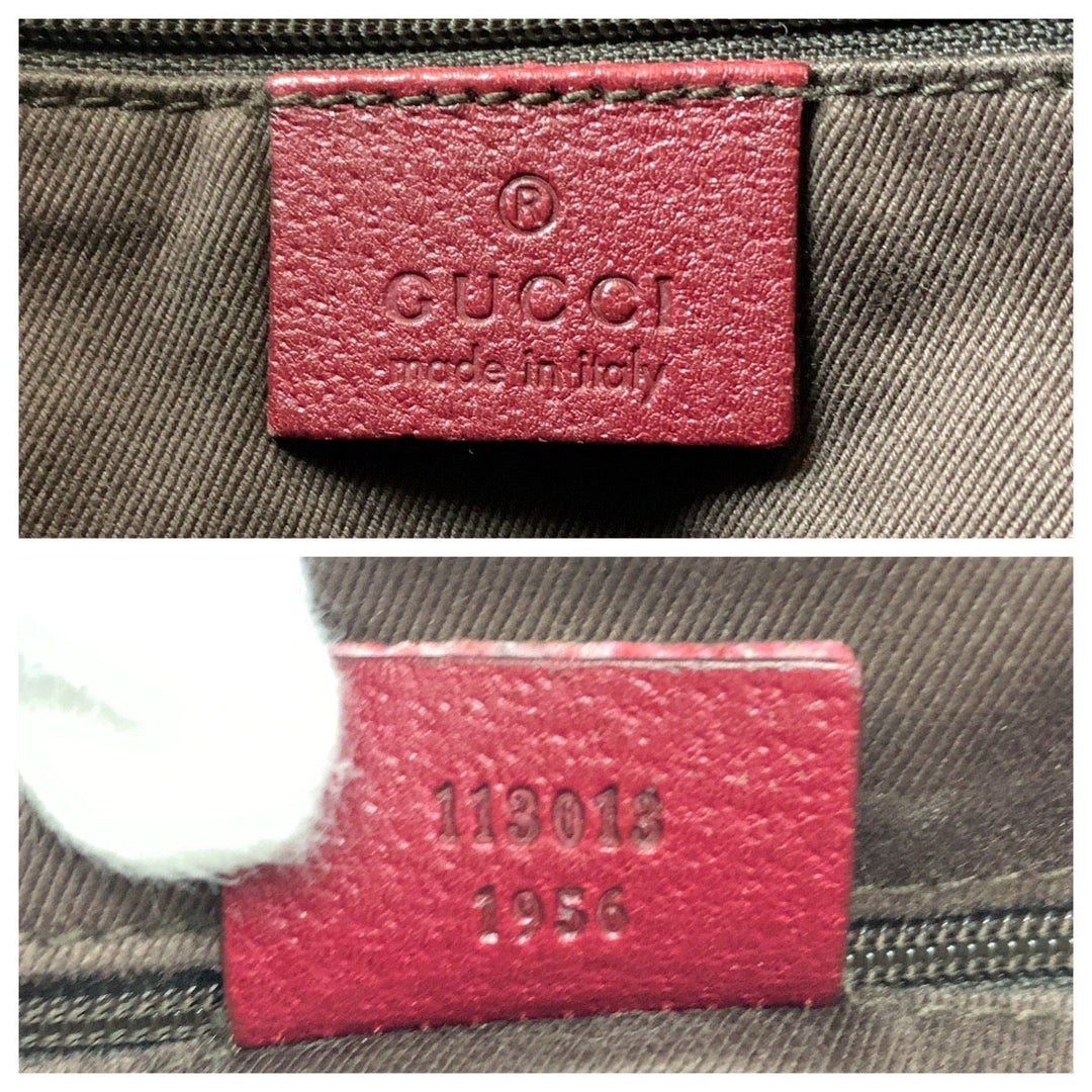 GUCCI Shoulder Bag 113013 GG canvas, leather Beige red Shoulder Bag Messenger bag Women Used Authentic