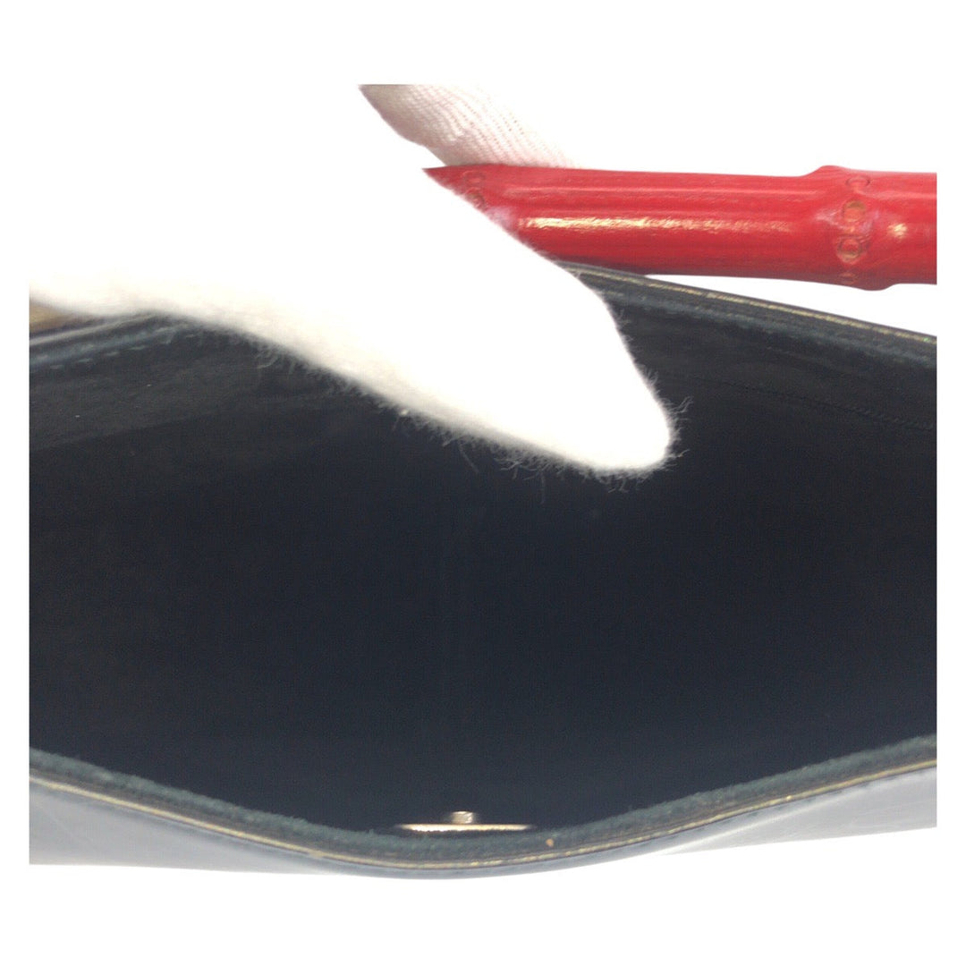 GUCCI Shoulder Bag 001 3739 Leather, Bamboo Black black red Shoulder Bag Hobo Bamboo Women Used Authentic