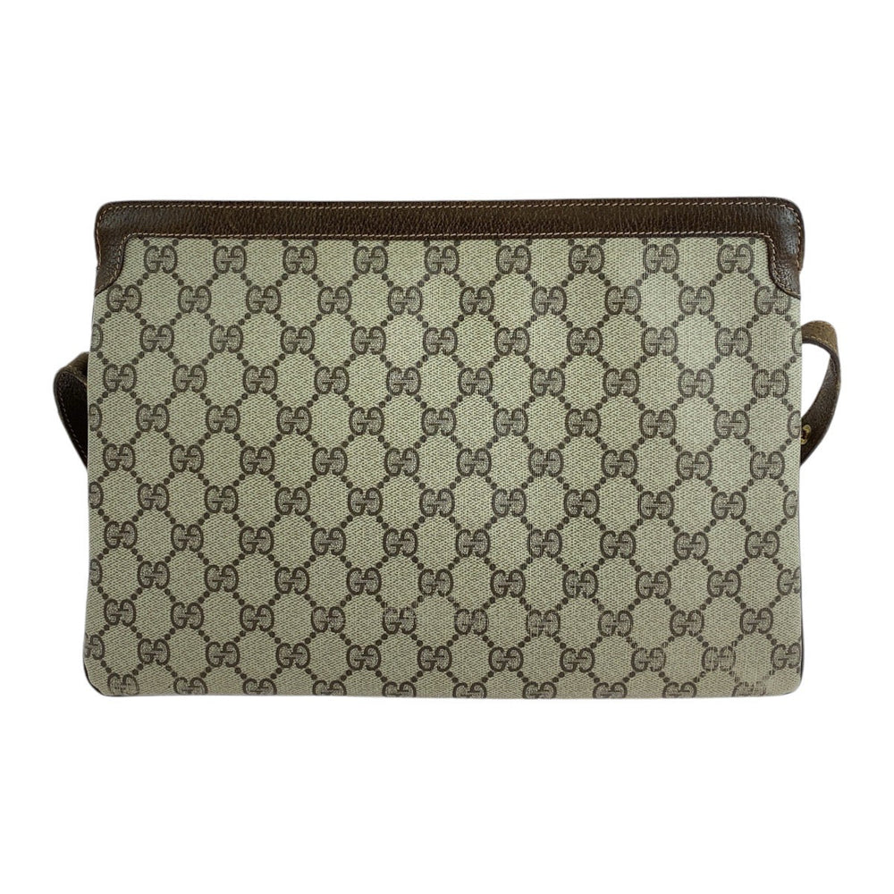 GUCCI Shoulder Bag 001 16 4035 GG Supreme canvas, leather Brown Gold Metal Crossbody Shoulder Bag Sherry line Old Gucci Women Used Authentic