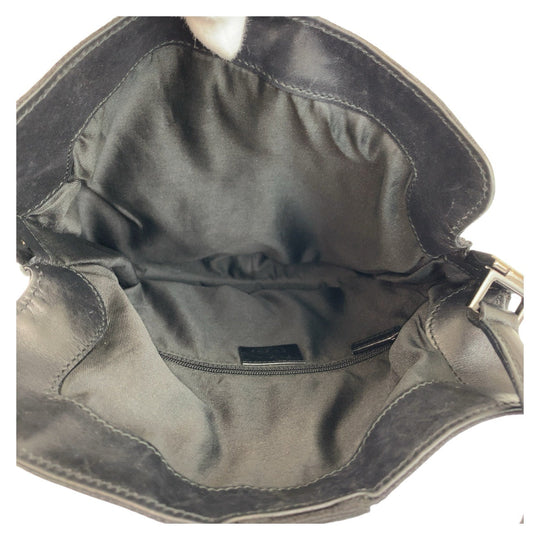 GUCCI Shoulder Bag 001 3734 GG canvas, leather Black black Shoulder Bag Jackie Women Used Authentic