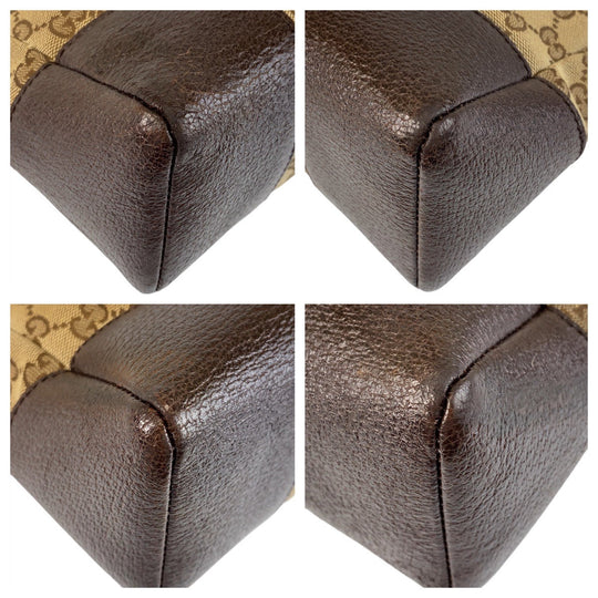 GUCCI Shoulder Bag 114273 GG canvas, leather Brown beige Crossbody Shoulder Bag Messenger Bag Women Used Authentic