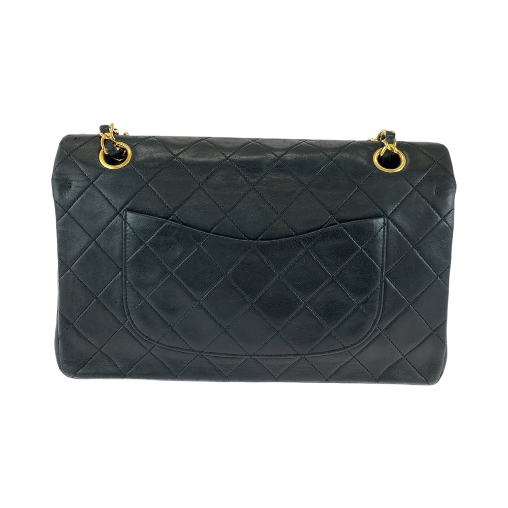 CHANEL Shoulder Bag lambskin Black GoldMetal ChainShoulder Bag Handbag Mattasse double flap COCO Mark Turnlock Women Used Authentic