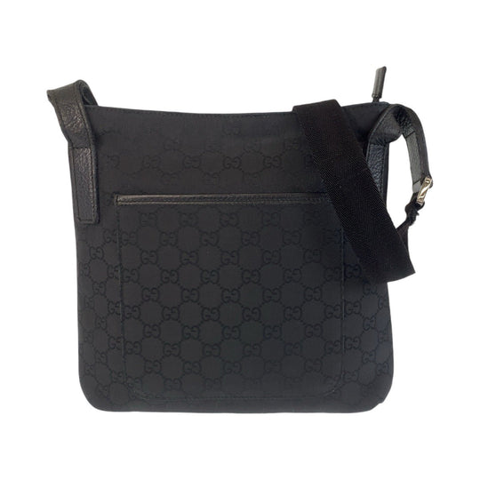 GUCCI Shoulder Bag 293572 GG canvas, leather Black black Crossbody Shoulder Bag Messenger Bag Women Used Authentic