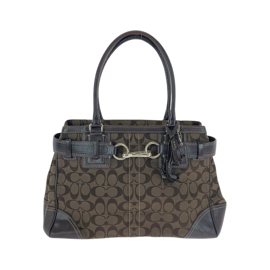 COACH Tote Bag canvas Brown Signature