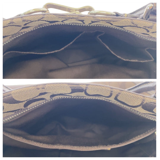 COACH Tote Bag canvas Brown Signature