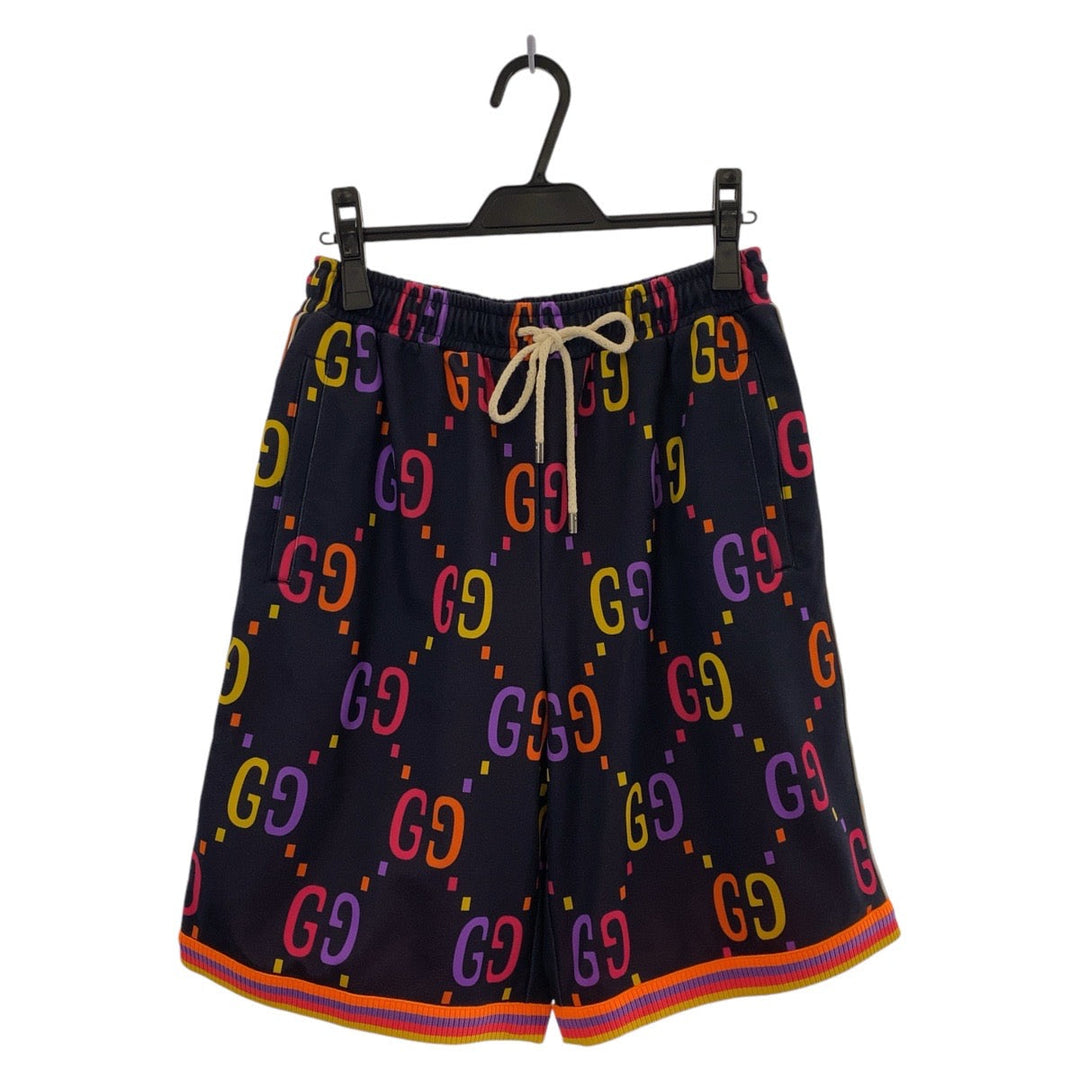 GUCCI Shorts 701630 Polyester, Cotton Navy orange Shorts Half pants GG pattern mens S Used Authentic