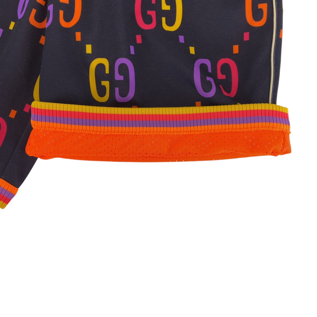 GUCCI Shorts 701630 Polyester, Cotton Navy orange Shorts Half pants GG pattern mens S Used Authentic