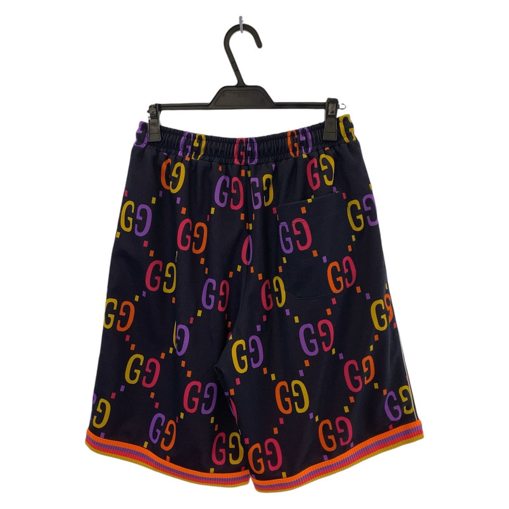 GUCCI Shorts 701630 Polyester, Cotton Navy orange Shorts Half pants GG pattern mens S Used Authentic
