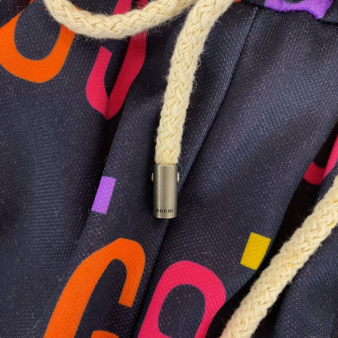 GUCCI Shorts 701630 Polyester, Cotton Navy orange Shorts Half pants GG pattern mens S Used Authentic