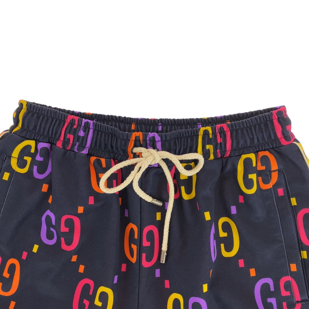 GUCCI Shorts 701630 Polyester, Cotton Navy orange Shorts Half pants GG pattern mens S Used Authentic