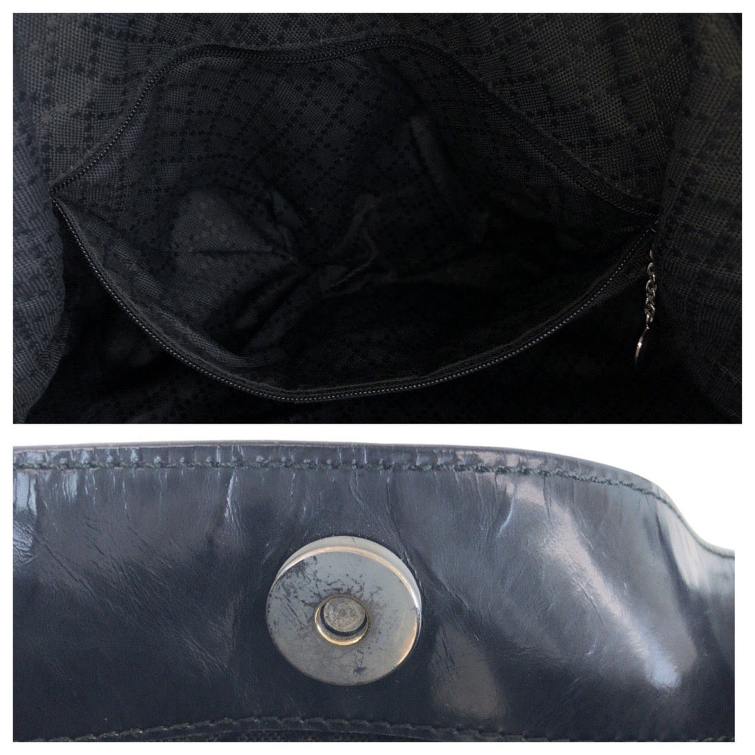 GUCCI Shoulder Bag 001 2058 1577 Nylon, Bamboo Black SilverMetal Shoulder Bag Bamboo Women Used Authentic