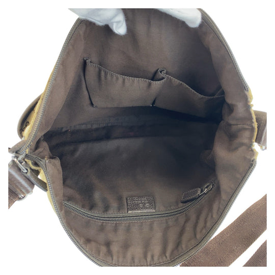 GUCCI Shoulder Bag 374411 GG canvas, leather Beige Brown SilverMetal Crossbody Shoulder Bag Messenger Bag Women Used Authentic