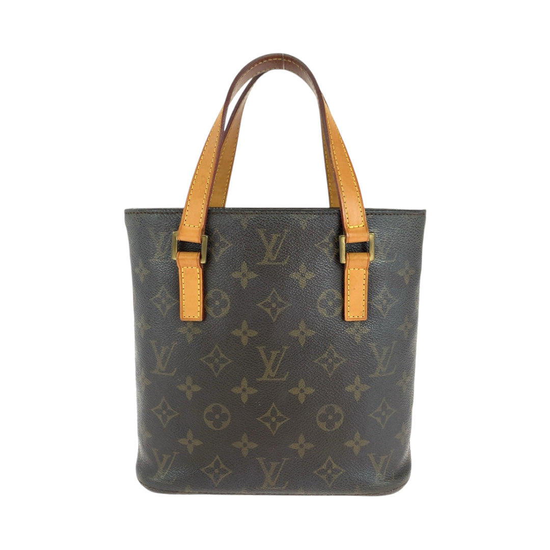 LOUIS VUITTON Tote Bag M51172 PVC Brown Gold Metal Tote Bag handbag Monogram Vavan PM Women Used Authentic