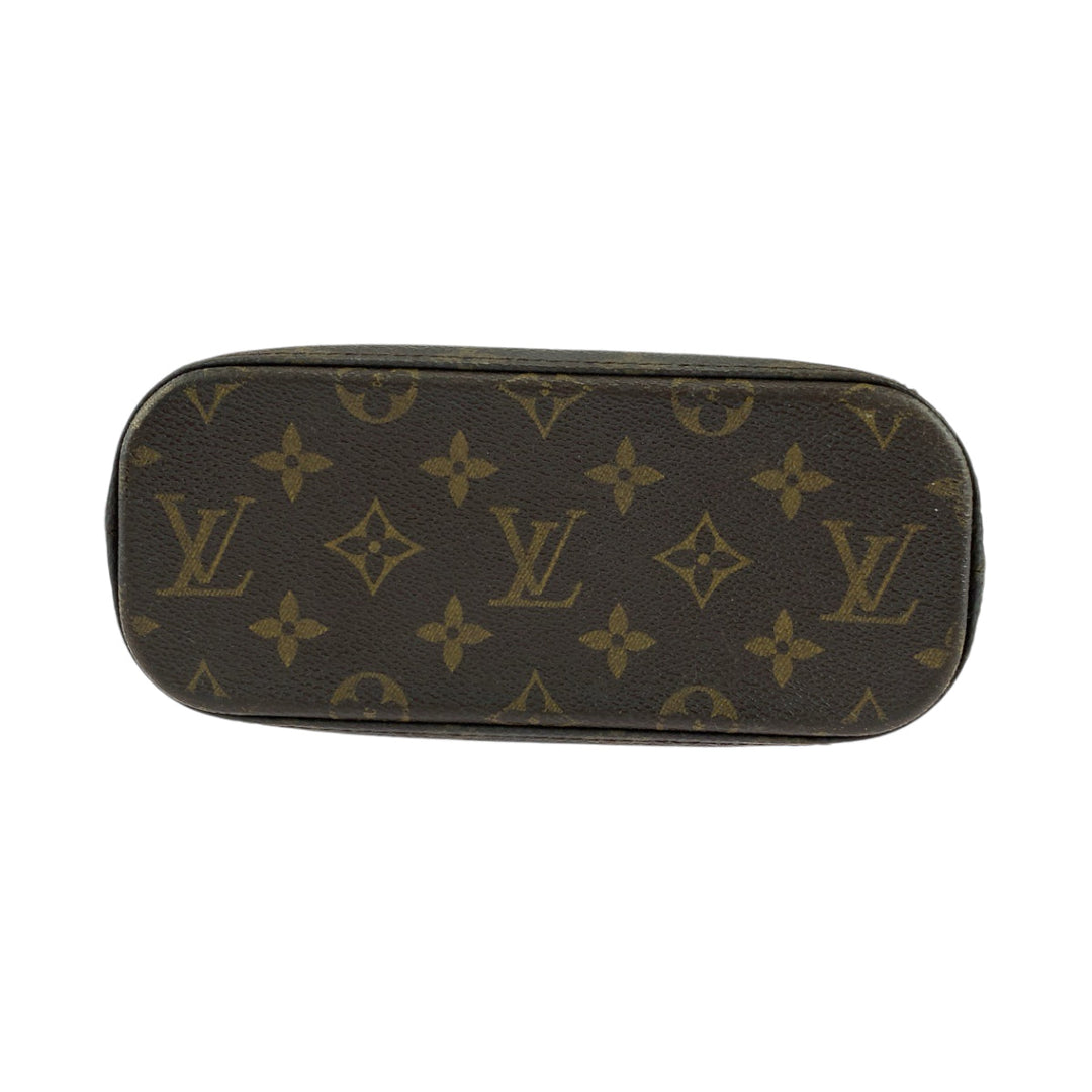 LOUIS VUITTON Tote Bag M51172 PVC Brown Gold Metal Tote Bag handbag Monogram Vavan PM Women Used Authentic