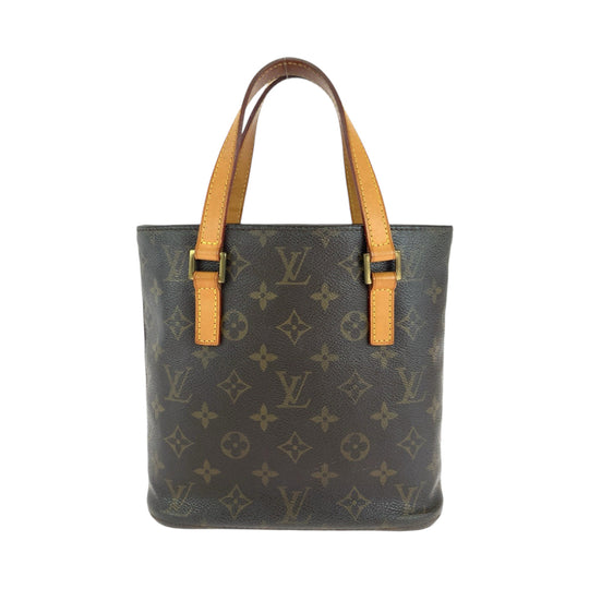 LOUIS VUITTON Tote Bag M51172 PVC Brown Gold Metal Tote Bag handbag Monogram Vavan PM Women Used Authentic