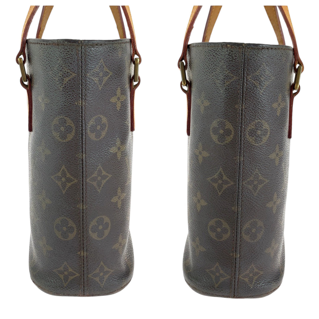 LOUIS VUITTON Tote Bag M51172 PVC Brown Gold Metal Tote Bag handbag Monogram Vavan PM Women Used Authentic