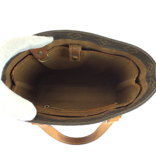 LOUIS VUITTON Tote Bag M51172 PVC Brown Gold Metal Tote Bag handbag Monogram Vavan PM Women Used Authentic