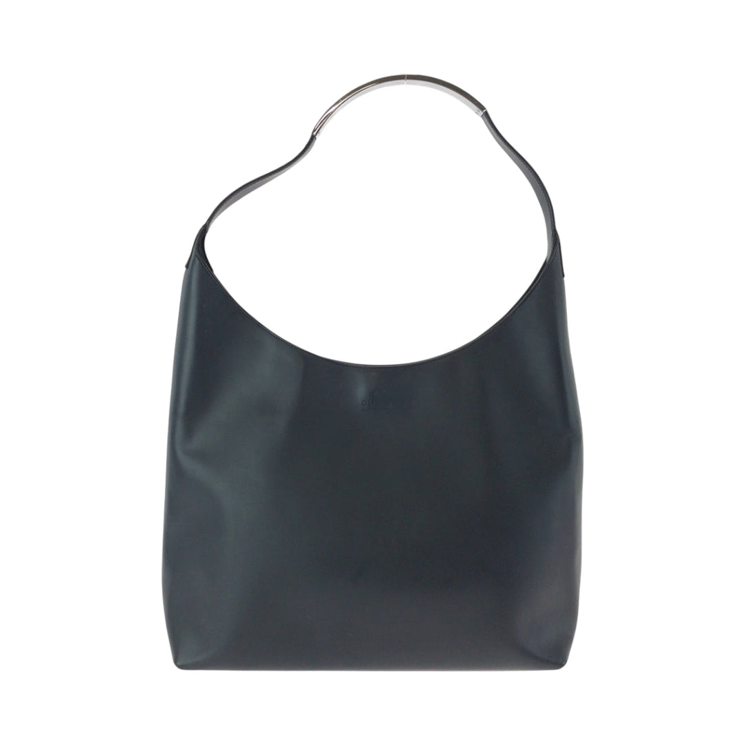 GUCCI Shoulder Bag 001 3297 leather Black Silver Metal One Shoulder Bag Hobo Women Used Authentic