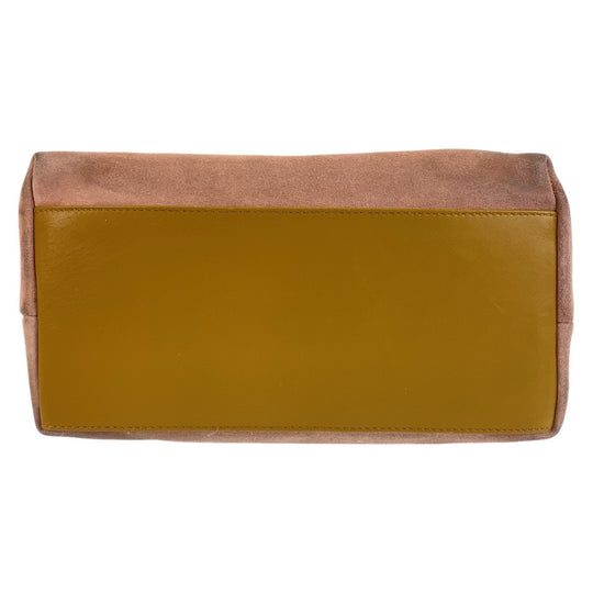 GUCCI Shoulder Bag 001 3386 Suede Pink Gold Metal Shoulder Bag Women Used Authentic