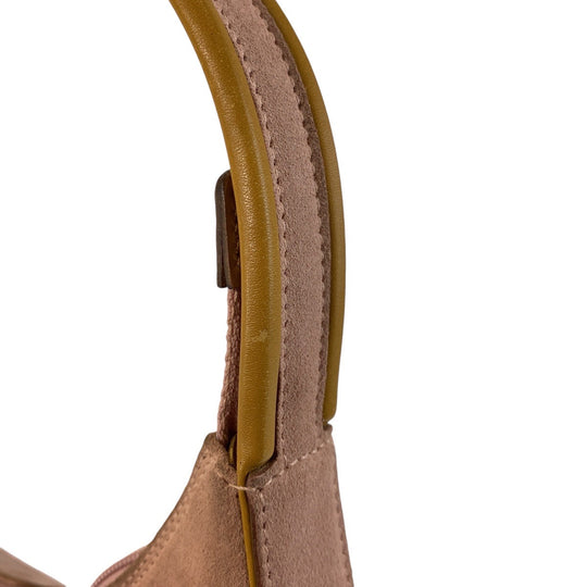 GUCCI Shoulder Bag 001 3386 Suede Pink Gold Metal Shoulder Bag Women Used Authentic