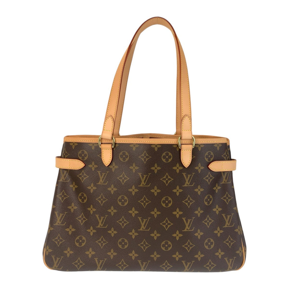 LOUIS VUITTON Tote Bag M51154 PVC Brown Gold Metal Tote Bag Shoulder Bag Monogram Batignolles Horizontal Women Used Authentic