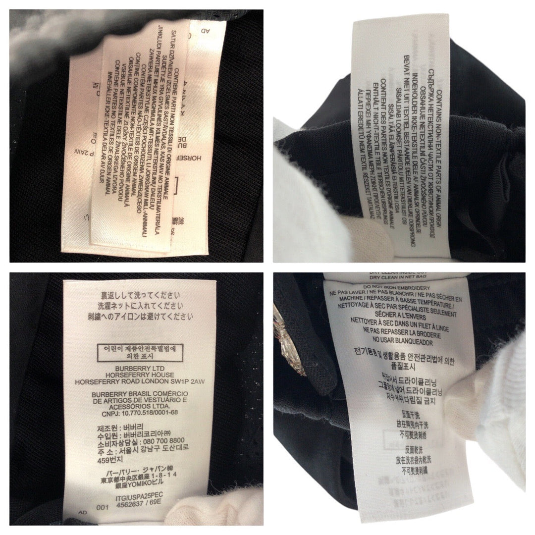 BURBERRY Pants Polyester, Cotton, Rhinestone Black Silver Pants Trousers Bijoux mens 36 Used Authentic