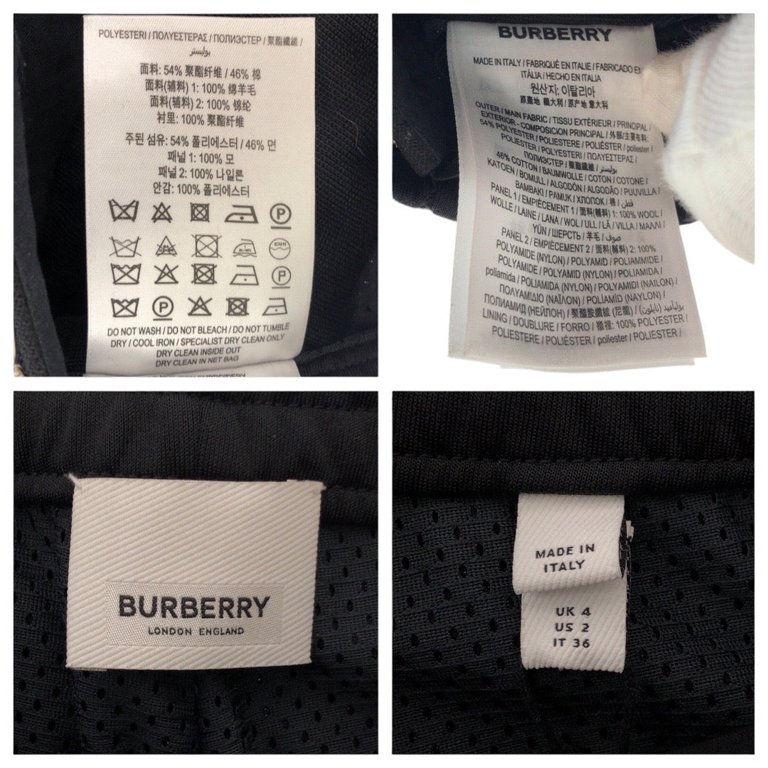 BURBERRY Pants Polyester, Cotton, Rhinestone Black Silver Pants Trousers Bijoux mens 36 Used Authentic