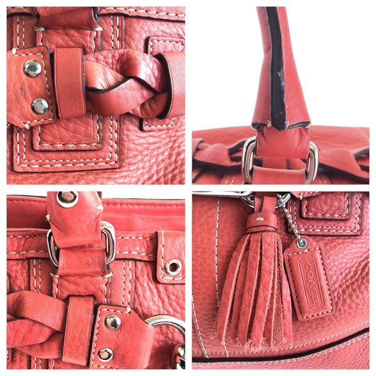 COACH Tote Bag leather pink