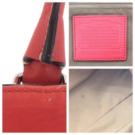 COACH Tote Bag leather pink