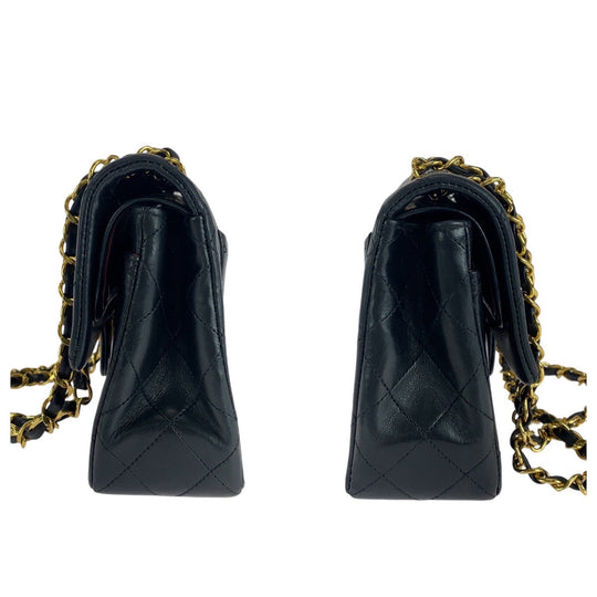 CHANEL Shoulder Bag lambskin Black GoldMetal Matrasse COCO Mark Turnlock Women Used Authentic