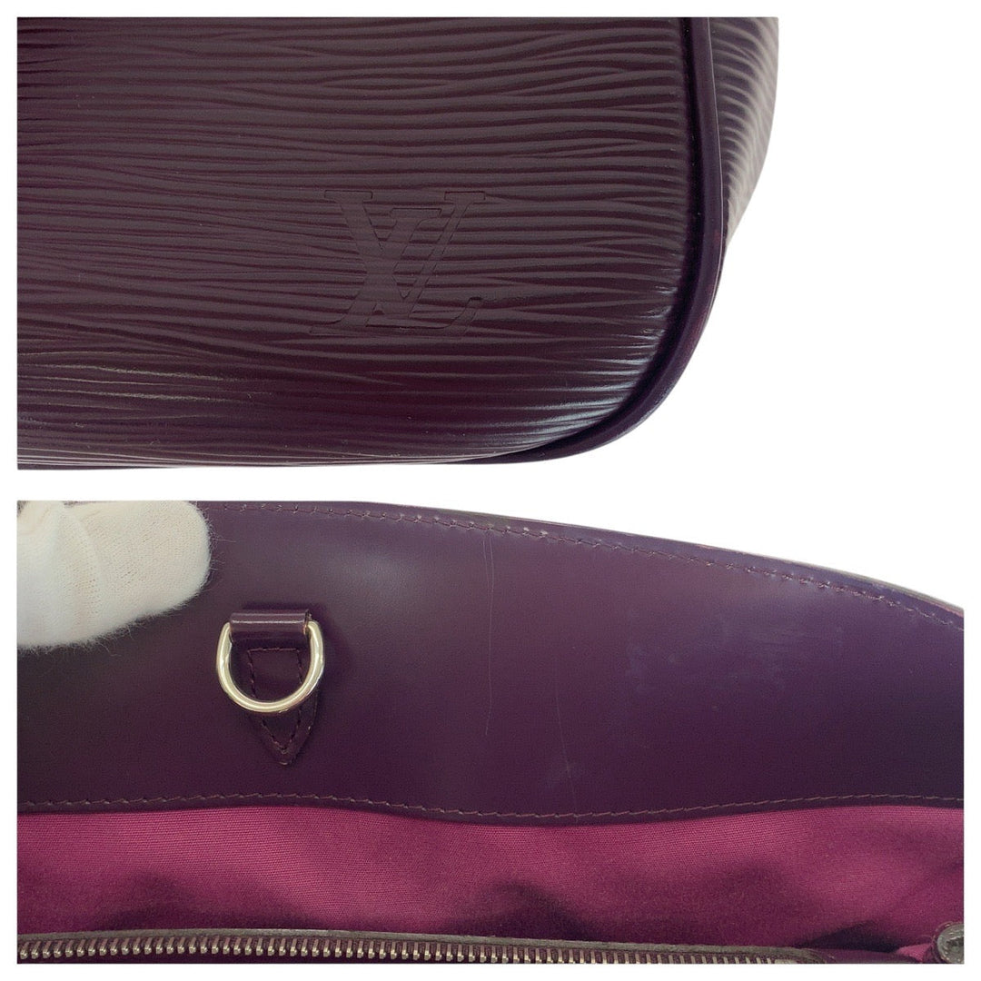LOUIS VUITTON Tote Bag M5926K leather Purple SilverMetal Tote Bag Shoulder Bag Epi Passy PM Women Used Authentic