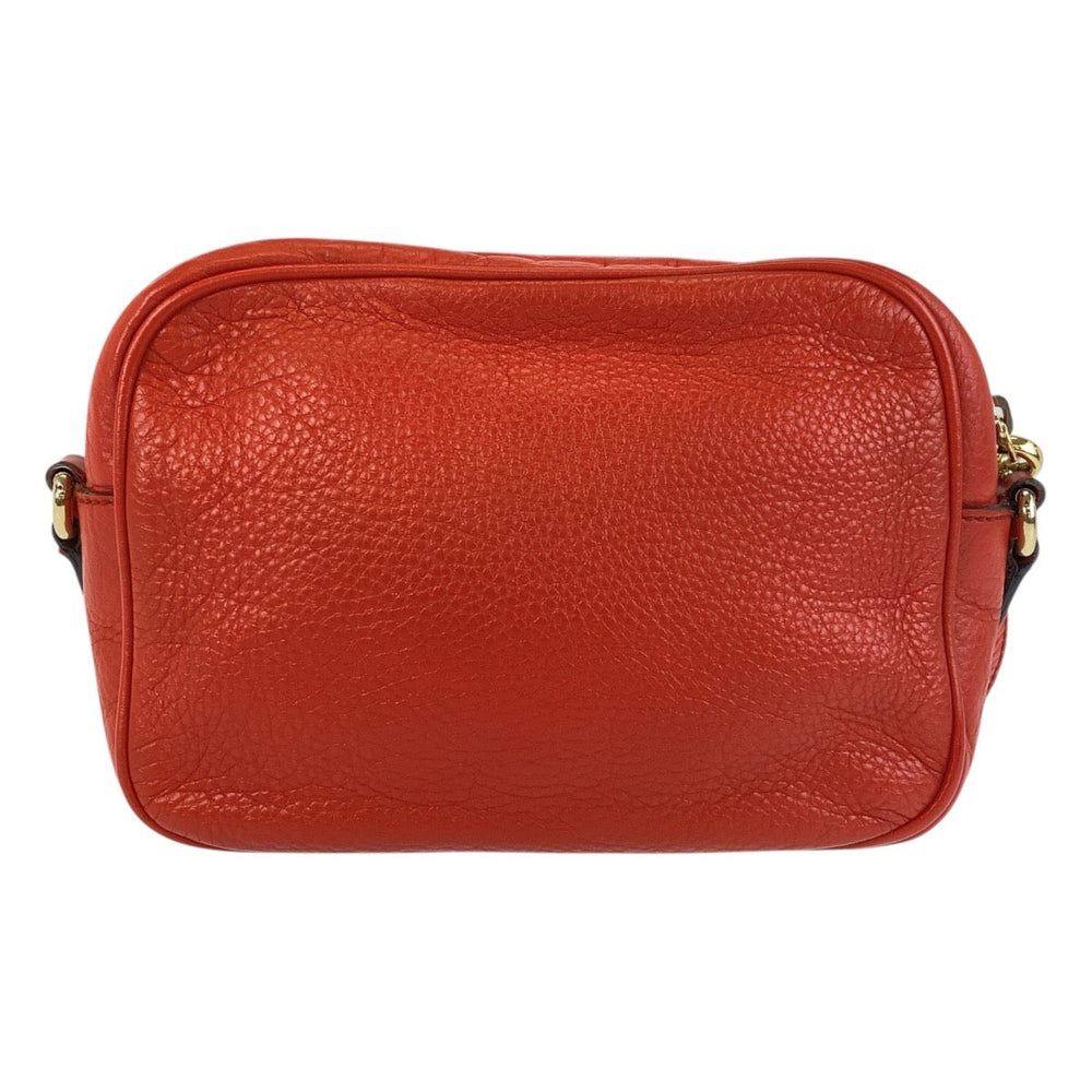 GUCCI Shoulder Bag 308364 leather Red Gold Metal Crossbody Shoulder Bag Pochette Soho Interlocking Women Used Authentic