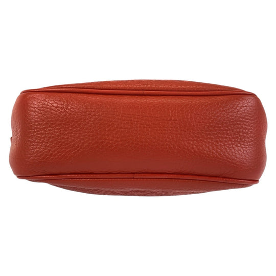 GUCCI Shoulder Bag 308364 leather Red Gold Metal Crossbody Shoulder Bag Pochette Soho Interlocking Women Used Authentic