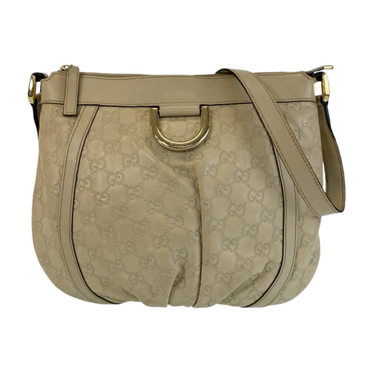 GUCCI Shoulder Bag 203257 leather Ivory White Gold Metal Crossbody Shoulder Bag Messenger Bag Abby Guccissima Women Used Authentic