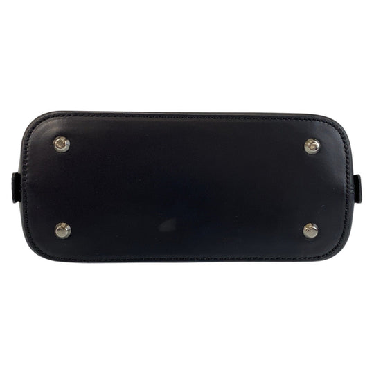 BURBERRY Handbag Wool, Leather Black SilverMetal Handbag Check Pattern Women Used Authentic