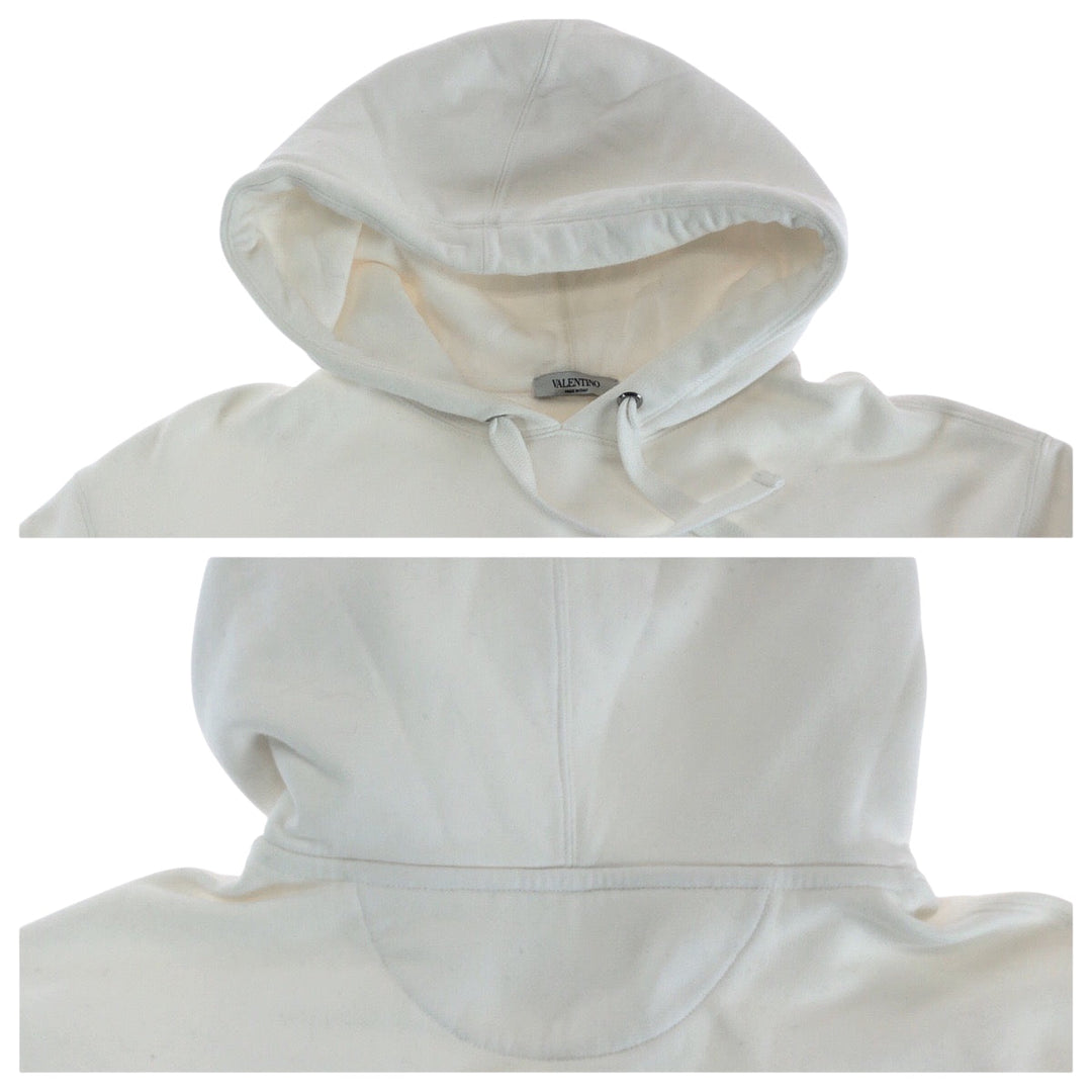 VALENTINO Hoodie WV3MF14F3TV cotton White red Hoodie VLTN logo Women XS Used Authentic