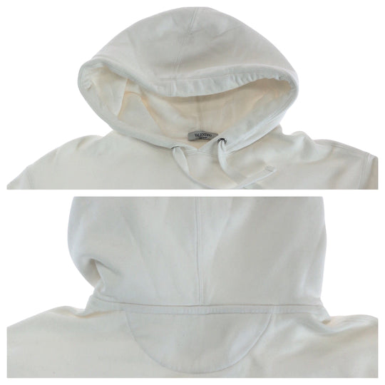 VALENTINO Hoodie WV3MF14F3TV cotton White red Hoodie VLTN logo Women XS Used Authentic