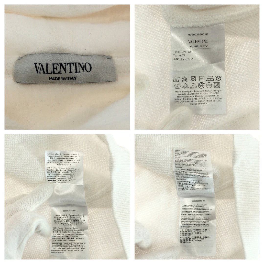 VALENTINO Hoodie WV3MF14F3TV cotton White red Hoodie VLTN logo Women XS Used Authentic