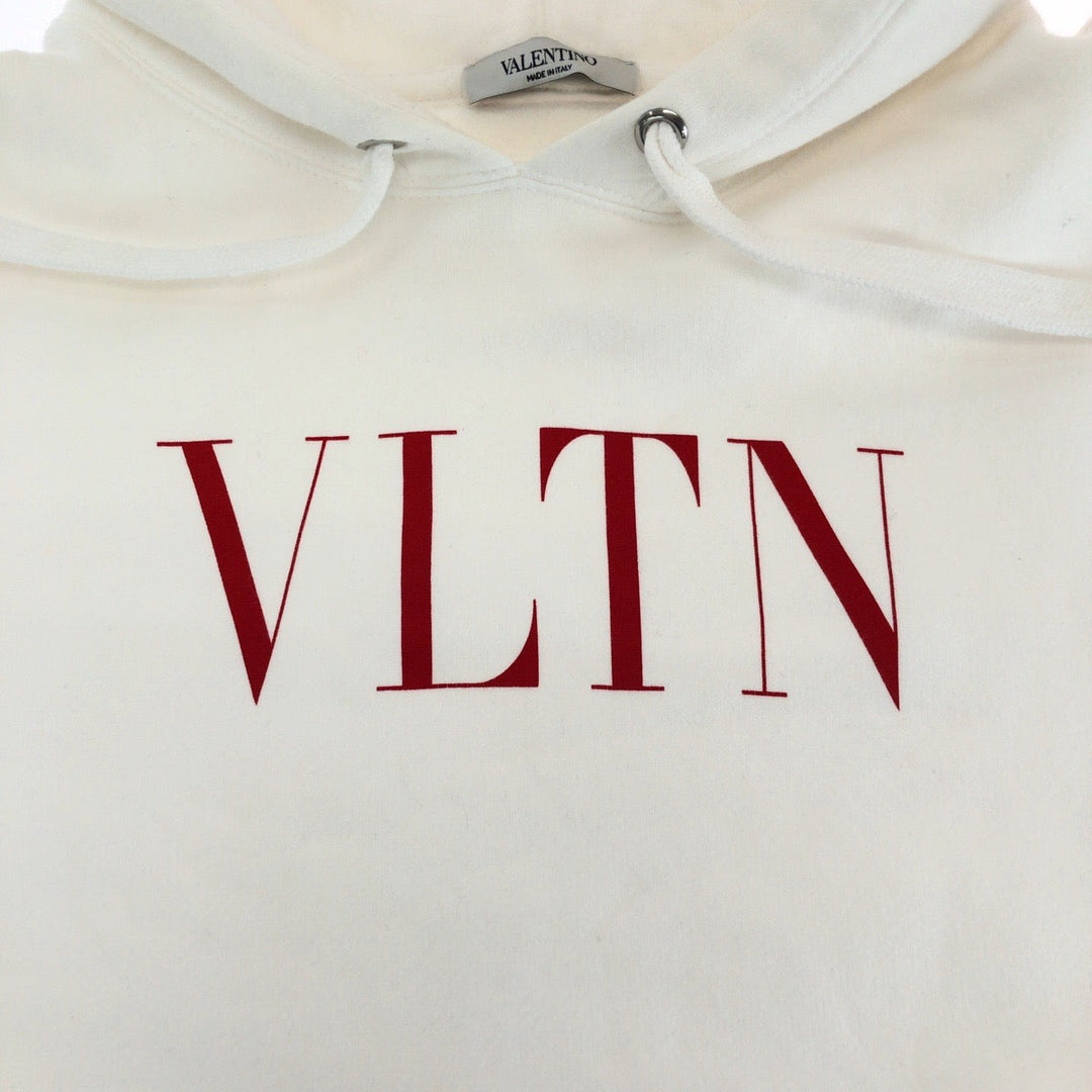 VALENTINO Hoodie WV3MF14F3TV cotton White red Hoodie VLTN logo Women XS Used Authentic