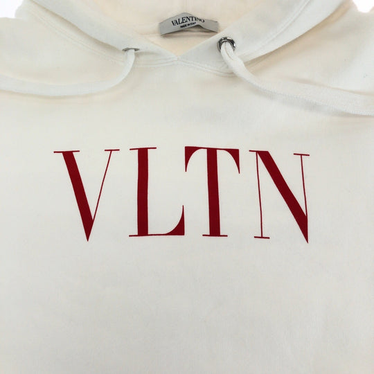 VALENTINO Hoodie WV3MF14F3TV cotton White red Hoodie VLTN logo Women XS Used Authentic