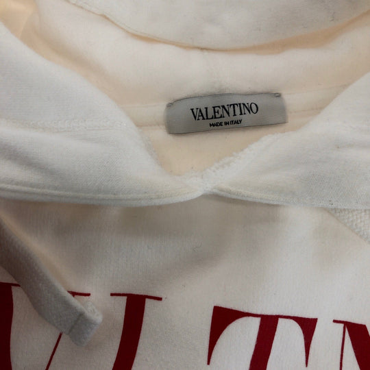 VALENTINO Hoodie WV3MF14F3TV cotton White red Hoodie VLTN logo Women XS Used Authentic