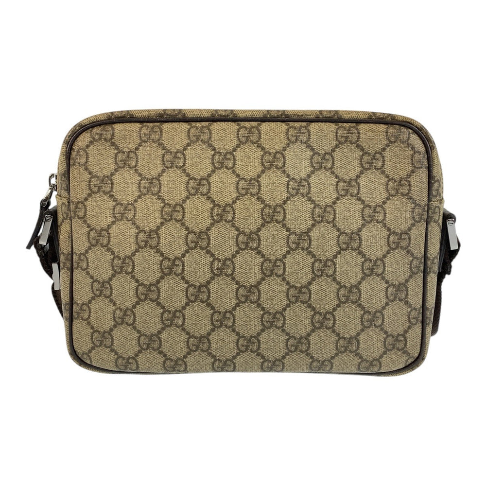 GUCCI Shoulder Bag 114291 GG Supreme canvas, leather Brown beige Crossbody Shoulder Bag Pochette Women Used Authentic