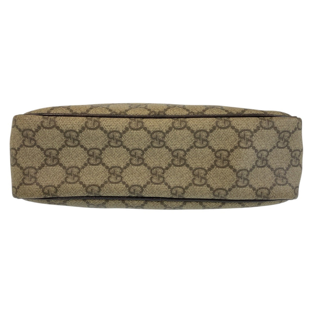 GUCCI Shoulder Bag 114291 GG Supreme canvas, leather Brown beige Crossbody Shoulder Bag Pochette Women Used Authentic