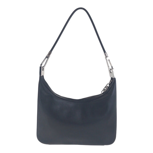GUCCI Shoulder Bag 001 3812 leather Black SilverMetal Women Used Authentic