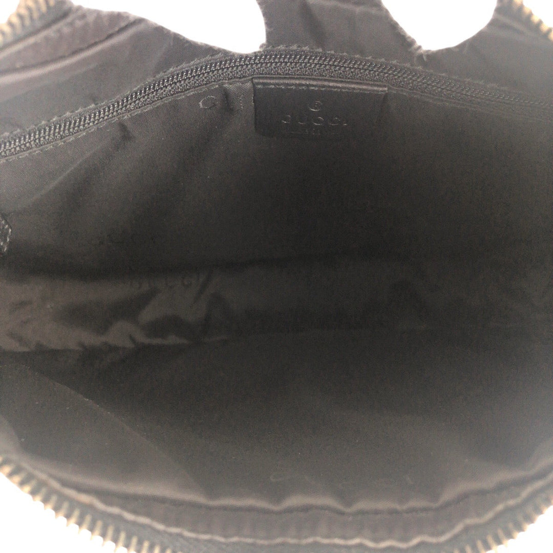 GUCCI Shoulder Bag 001 3812 leather Black SilverMetal Women Used Authentic