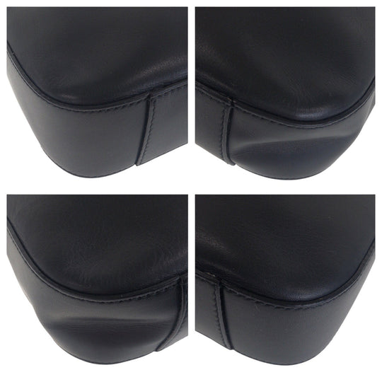 GUCCI Shoulder Bag 001 3812 leather Black SilverMetal Women Used Authentic