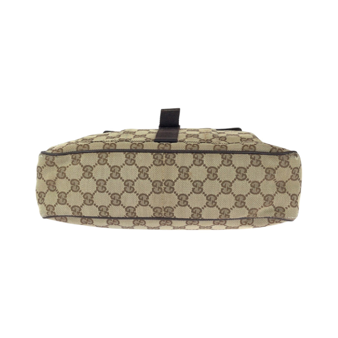 GUCCI Shoulder Bag 131211 GG canvas Beige Brown SilverMetal Shoulder Bag Crossbody Women Used Authentic