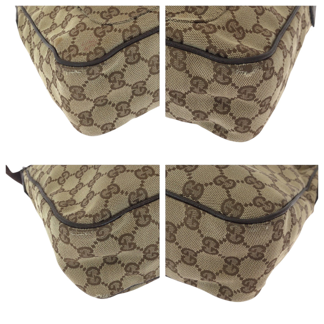 GUCCI Shoulder Bag 131211 GG canvas Beige Brown SilverMetal Shoulder Bag Crossbody Women Used Authentic