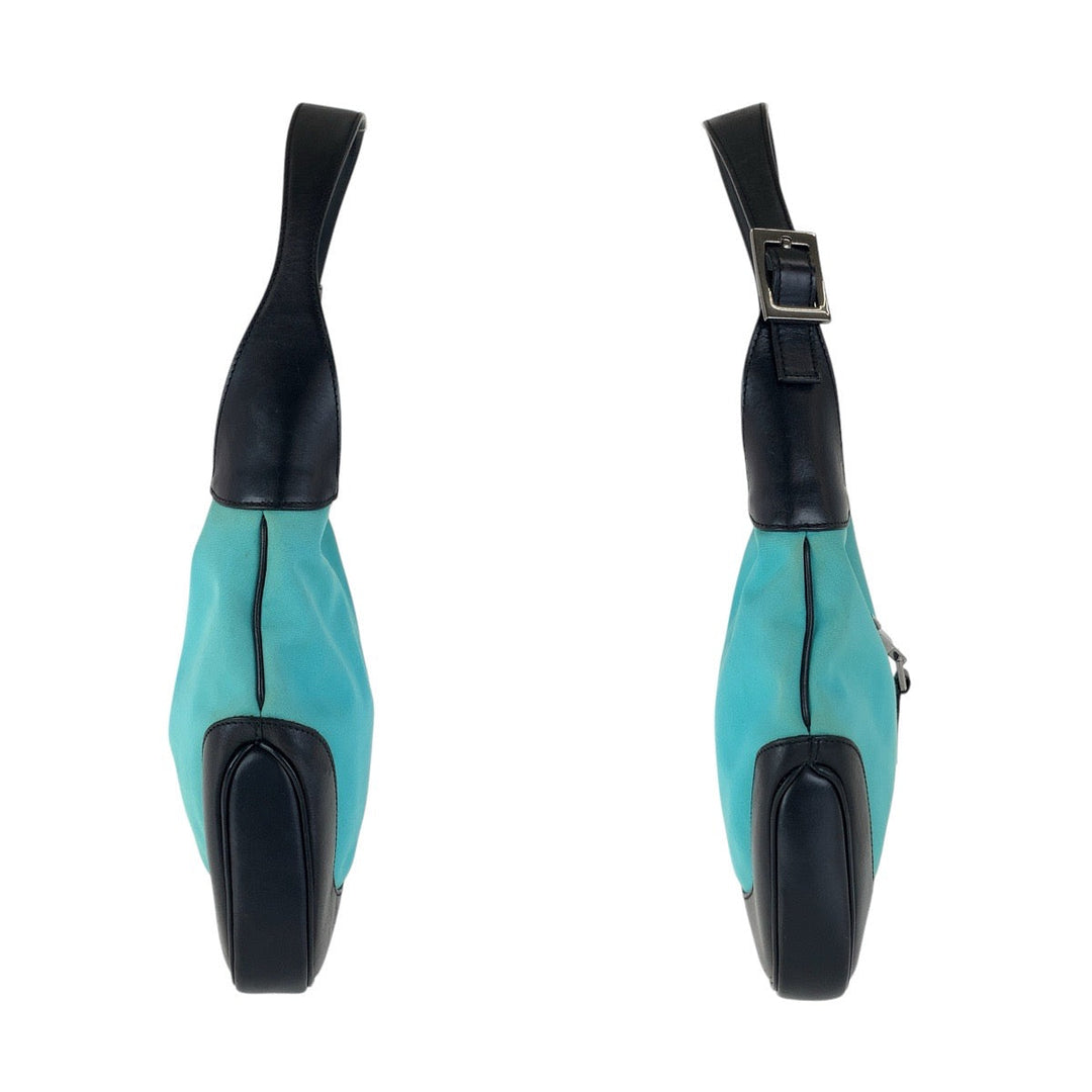 GUCCI Shoulder Bag 001 3306 Canvas, Leather Mint Green Black SilverMetal Jackie Hobo Women Used Authentic