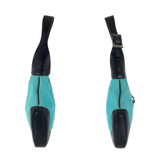 GUCCI Shoulder Bag 001 3306 Canvas, Leather Mint Green Black SilverMetal Jackie Hobo Women Used Authentic